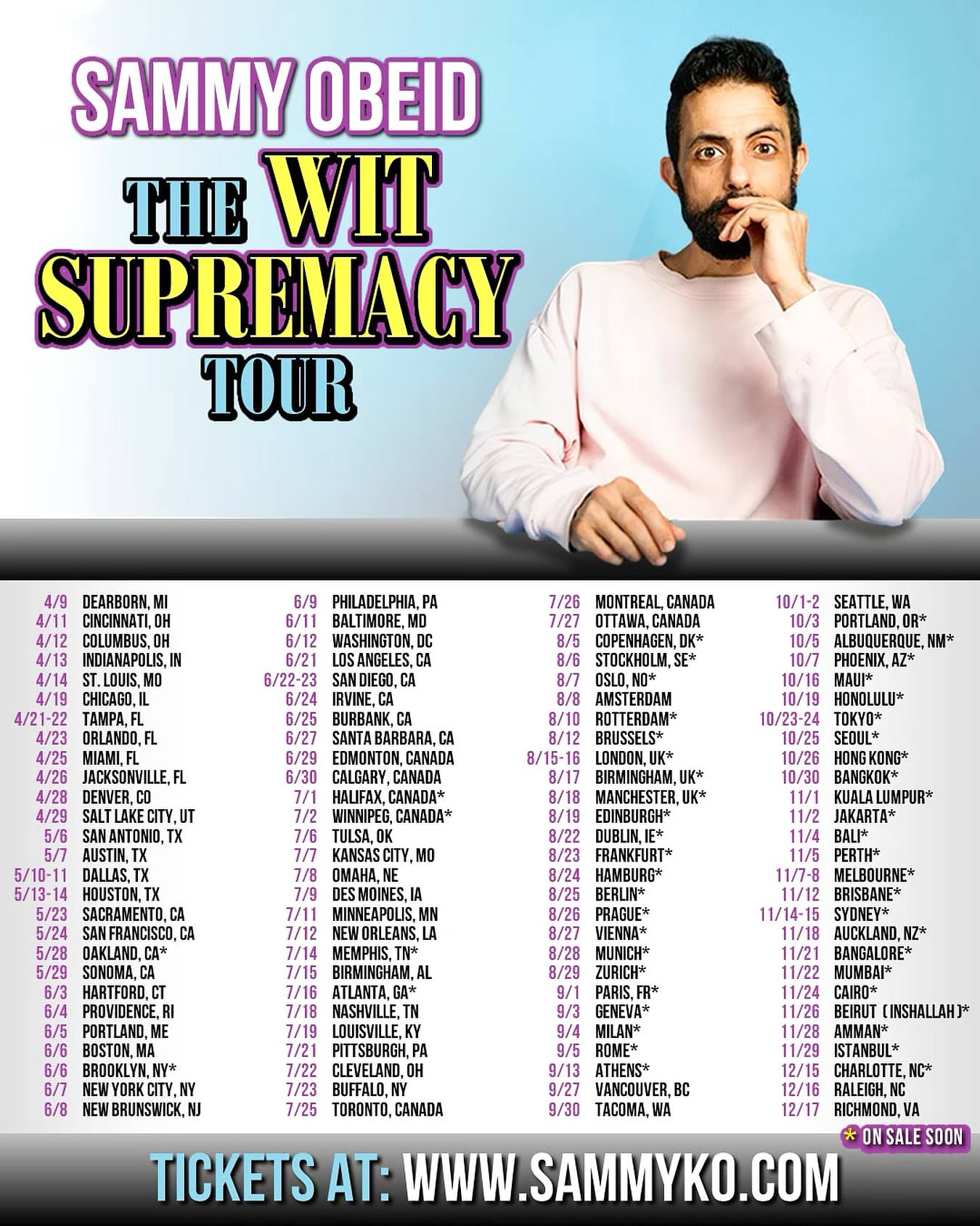 Sammy Obeid The Wit Supremacy Tour Poster 2026